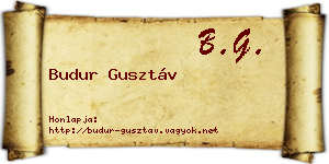 Budur Gusztáv névjegykártya